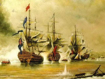 sea battle warships Oil Paintings